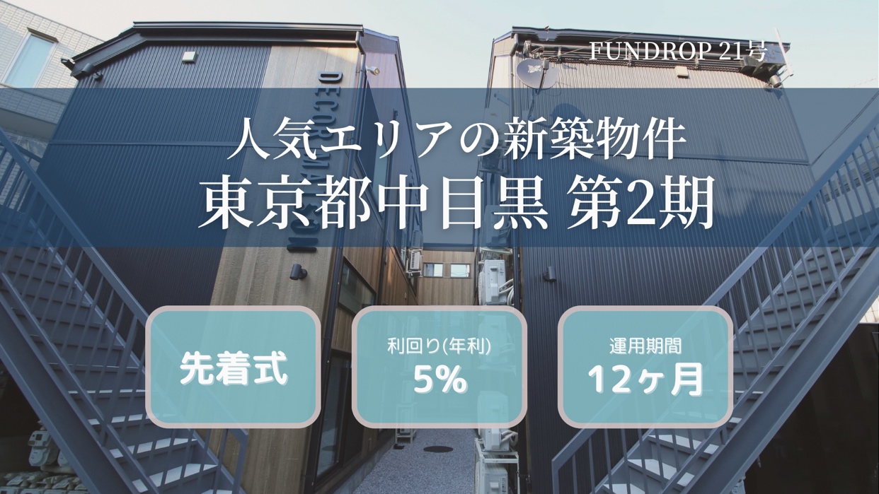 FUNDROP　21号「東京都目黒区」賃料保証×インカムのファンドイメージ