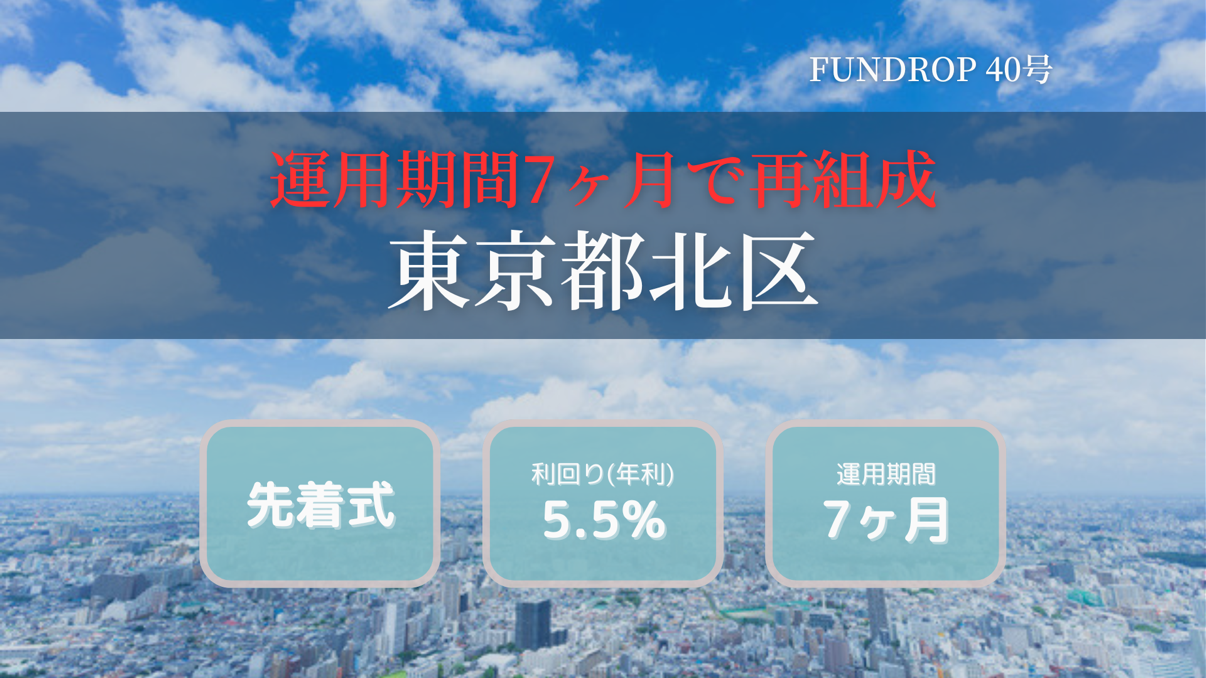FUNDROP　40号「東京都北区」賃料保証×再組成
